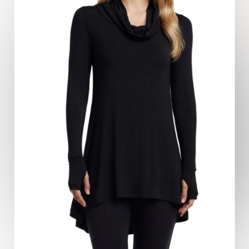 XL CUDDL DUDS SOFTWEAR w STRETCH Tunic Black